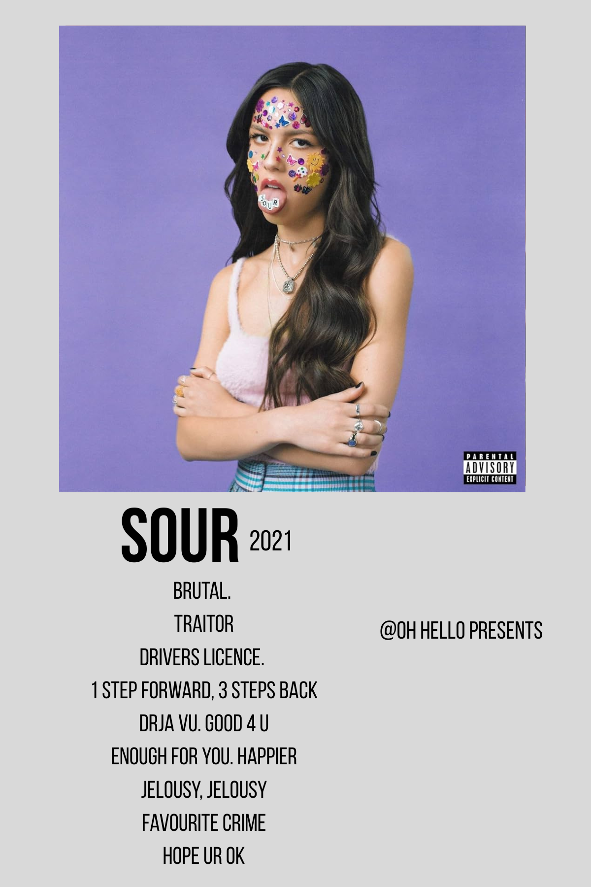 Sour Olivia Rodrigo Album cover print