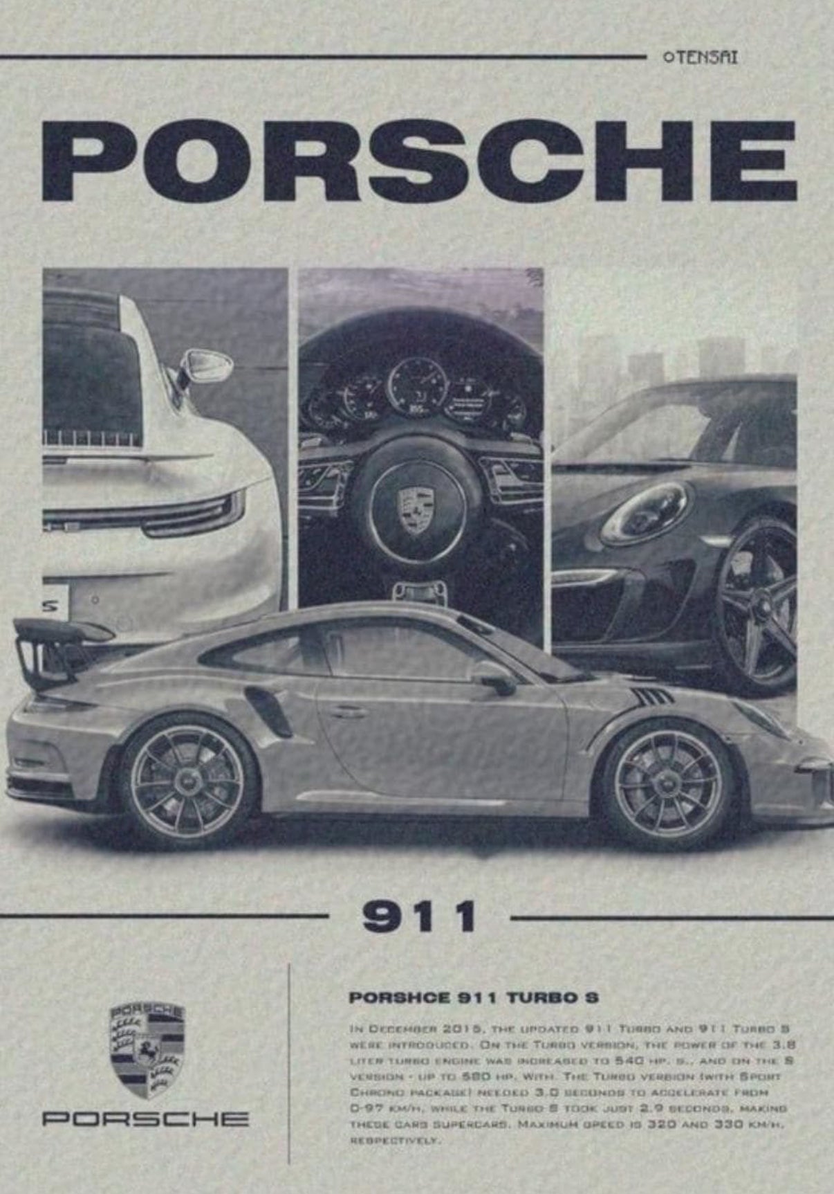 Vintage Porsche 911 Poster