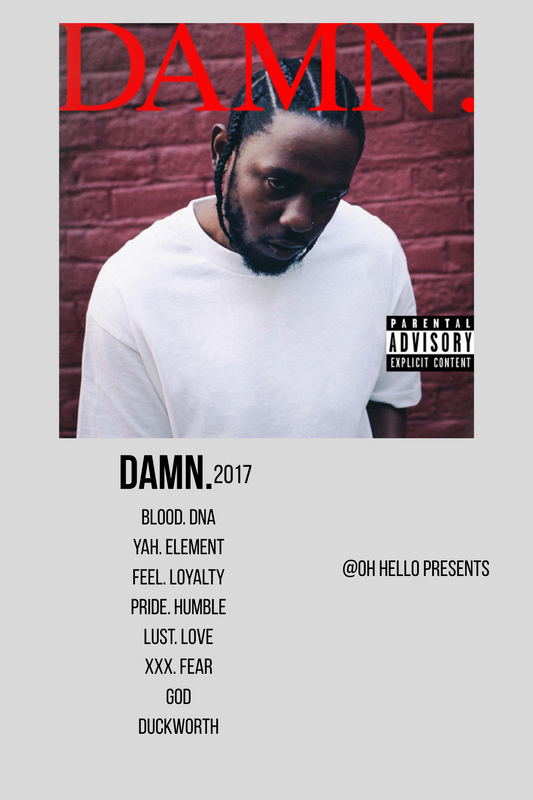 DAMN. Kendrick Lamar Album Cover Print